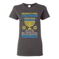 thumbnail image 1 of Wild Bobby Hanukkah Imagine If Your Phone Battery was Low but Lasted 8 Days Women Graphic T-Shirt, Charcoal, Large, 1 of 6