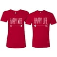 thumbnail image 1 of Wild Bobby, Happy Life Happy Wife Couples Tee Matching Valentine's Day Shirts , Red, Mens XL-Womens S, 1 of 6
