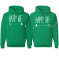 thumbnail image 1 of Wild Bobby, Happy Wife Happy Life Couples, Matching Couples Hoodie, Kelly, Mens 2XL-Womens 2XL, 1 of 3