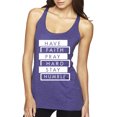 thumbnail image 1 of Wild Bobby Have Faith Pray Hard Stay Humble Inspirational/Christian Women Tri-Blend Racerback Tank Top, Purple Rush, Medium, 1 of 6