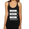 thumbnail image 1 of Wild Bobby Have Faith Pray Hard Stay Humble Inspirational/Christian Women Tri-Blend Racerback Tank Top, Vintage Black, Small, 1 of 6