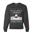 thumbnail image 1 of Wild Bobby Have a Holly Jawlly Christmas Shark Sweater | Funny Holiday Unisex Crewneck Sweatshirt, 1 of 5