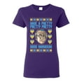 thumbnail image 1 of Wild Bobby, Have a Pretty Pretty Pretty Good Hanukkah Curb Larry, Hanukkah, Women Graphic Tee, Purple, Large, 1 of 4