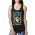 thumbnail image 1 of Wild Bobby, Have a Pretty Pretty Pretty Good Hanukkah Curb Larry, Hanukkah, Women Racerback Tank Top, Black, Small, 1 of 4