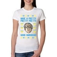 thumbnail image 1 of Wild Bobby, Have a Pretty Pretty Pretty Good Hanukkah Curb Larry, Hanukkah, Women Slim Fit Junior Tee, White, Large, 1 of 4