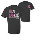 thumbnail image 1 of Wild Bobby, Heal Cancer Faith Jesus Believe, Breast Cancer Awareness, Front and Back Men Graphic Tee, Charcoal, Medium, 1 of 4