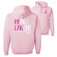 thumbnail image 1 of Wild Bobby, Heal Cancer Faith Jesus Believe, Breast Cancer Awareness, Front and Back Unisex Graphic Hoodie Sweatshirt, Light Pink, X-Large, 1 of 4