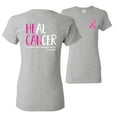 thumbnail image 1 of Wild Bobby, Heal Cancer Faith Jesus Believe, Breast Cancer Awareness, Front and Back Women Graphic Tee, Heather Grey, Medium, 1 of 4