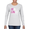 thumbnail image 1 of Wild Bobby Heal Cancer Faith Jesus Believe Breast Cancer Awareness Women Graphic Long Sleeve T-Shirt, White, Medium, 1 of 6