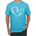 thumbnail image 1 of Wild Bobby Heart Made Of Faith Inspirational/Christian Men Graphic Tee, Light Turquoise, 5X-Large, 1 of 5
