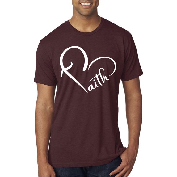 Wild Bobby Heart Made Of Faith Inspirational/Christian Men Premium Tri Blend Tee, Cardinal, Small