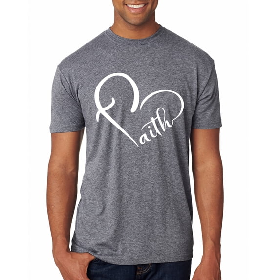 Wild Bobby Heart Made Of Faith Inspirational/Christian Men Premium Tri Blend Tee, Premium Heather, Medium