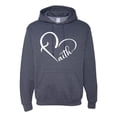 thumbnail image 1 of Wild Bobby Heart Made Of Faith Inspirational/Christian Unisex Graphic Hoodie Sweatshirt, Vintage Heather Navy, XX-Large, 1 of 5