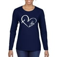 thumbnail image 1 of Wild Bobby Heart Made Of Faith Inspirational/Christian Women Graphic Long Sleeve Tee, Navy, X-Large, 1 of 5