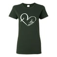 thumbnail image 1 of Wild Bobby Heart Made Of Faith Inspirational/Christian Women Graphic Tee, Forest Green, X-Large, 1 of 5