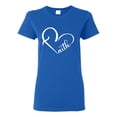 thumbnail image 1 of Wild Bobby Heart Made Of Faith Inspirational/Christian Women Graphic Tee, Royal, Small, 1 of 5