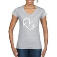 thumbnail image 1 of Wild Bobby Heart Made Of Faith Inspirational/Christian Women Standard V-Neck Tee, Heather Grey, XX-Large, 1 of 5