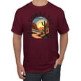 thumbnail image 1 of Wild Bobby Here Comes The Sun Desert Road Nature Lover Men Tee, Maroon, 3X-Large, 1 of 1