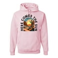 thumbnail image 1 of Wild Bobby Here Comes The Sun Desert Road Nature Lover Unisex Hoodie Sweatshirt, Light Pink, 3X-Large, 1 of 1
