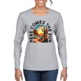 thumbnail image 1 of Wild Bobby Here Comes The Sun Desert Road Nature Lover Women Graphic Long Sleeve Tee, Heather Grey, Small, 1 of 1
