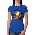 thumbnail image 1 of Wild Bobby Here Comes The Sun Desert Road Nature Lover Women Slim Fit Junior Tee, Royal, Medium, 1 of 1