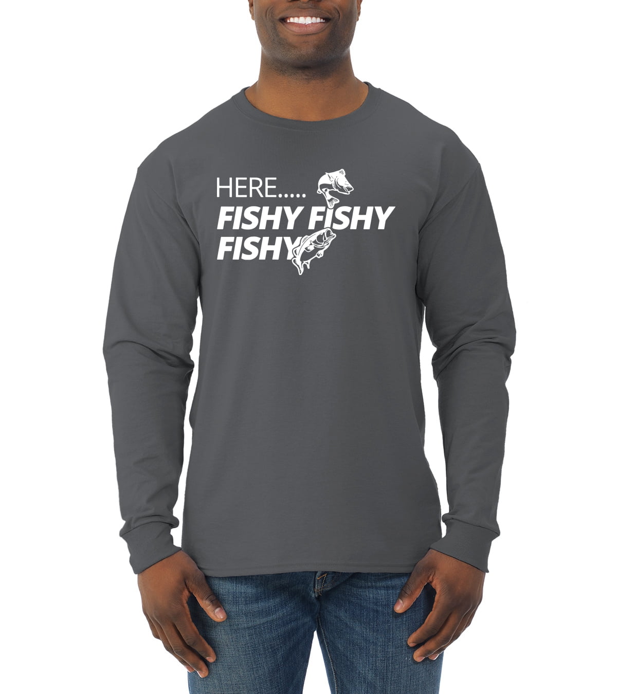 Mens Beer Fishy Fishy T shirt Funny Fishing Drinking Hilarious Saying  Novelty (Light Heather Grey) - XL 