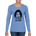 thumbnail image 1 of Wild Bobby, Hide Your Diamonds Exes from Alexis Quote Pop Culture Womens Graphic Long Sleeve T-Shirt, Light Blue, Medium, 1 of 3