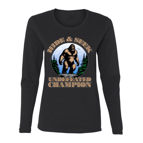 Wild Bobby Hide and Seek Champion Women Graphic Long Sleeve Tee