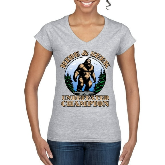 Wild Bobby Hide and Seek Champion Women Standard V-Neck Tee