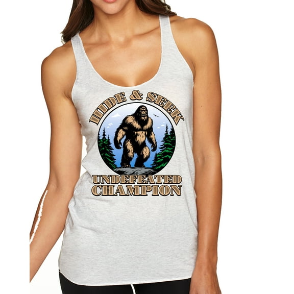 Wild Bobby Hide and Seek Champion Women Tri-Blend Racerback Tank Top