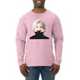 thumbnail image 1 of Wild Bobby, Hip Marilyn Monroe Portrait Classic Beauty Pose, Famous People, Men Long Sleeve Shirt, Light Pink, XX-Large, 1 of 4