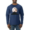 thumbnail image 1 of Wild Bobby, Hip Marilyn Monroe Portrait Classic Beauty Pose, Famous People, Men Long Sleeve Shirt, Navy, Large, 1 of 4