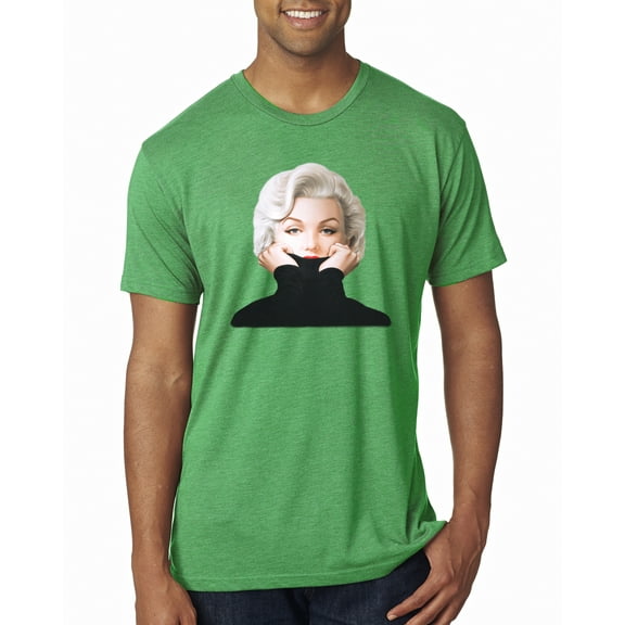Wild Bobby, Hip Marilyn Monroe Portrait Classic Beauty Pose, Famous People, Men Premium Tri Blend Tee, Envy, Medium