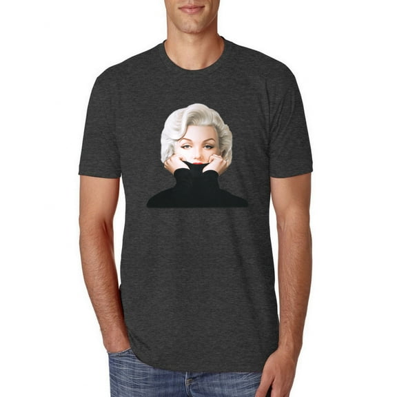 Wild Bobby, Hip Marilyn Monroe Portrait Classic Beauty Pose, Famous People, Men Premium Tri Blend Tee, Vintage Black, X-Large