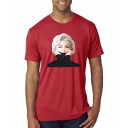 Wild Bobby, Hip Marilyn Monroe Portrait Classic Beauty Pose, Famous People, Men Premium Tri Blend Tee, Vintage Red, Medium