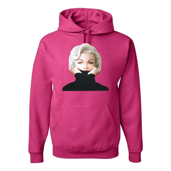 Wild Bobby, Hip Marilyn Monroe Portrait Classic Beauty Pose, Famous People, Unisex Graphic Hoodie Sweatshirt, Fuschia, 3X-Large