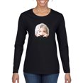 thumbnail image 1 of Wild Bobby, Hip Marilyn Monroe Portrait Classic Beauty Pose, Famous People, Women Graphic Long Sleeve Tee, Black, Small, 1 of 4