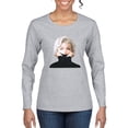 thumbnail image 1 of Wild Bobby, Hip Marilyn Monroe Portrait Classic Beauty Pose, Famous People, Women Graphic Long Sleeve Tee, Heather Grey, Large, 1 of 4