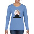 thumbnail image 1 of Wild Bobby, Hip Marilyn Monroe Portrait Classic Beauty Pose, Famous People, Women Graphic Long Sleeve Tee, Light Blue, Large, 1 of 4