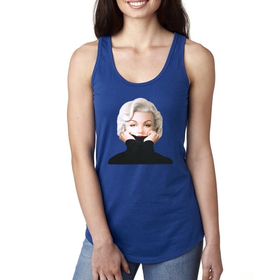 Wild Bobby, Hip Marilyn Monroe Portrait Classic Beauty Pose, Famous People, Women Racerback Tank Top, Royal, Small