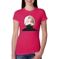 thumbnail image 1 of Wild Bobby, Hip Marilyn Monroe Portrait Classic Beauty Pose, Famous People, Women Slim Fit Junior Tee, Raspberry, Small, 1 of 4