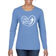 thumbnail image 1 of Wild Bobby His Grace Is Enough Heart Inspirational/Christian Women Graphic Long Sleeve Tee, Light Blue, X-Large, 1 of 5