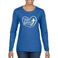 thumbnail image 1 of Wild Bobby His Grace Is Enough Heart Inspirational/Christian Women Graphic Long Sleeve Tee, Royal, XX-Large, 1 of 5
