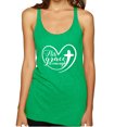 thumbnail image 1 of Wild Bobby His Grace Is Enough Heart Inspirational/Christian Women Tri-Blend Racerback Tank Top, Envy, X-Large, 1 of 5