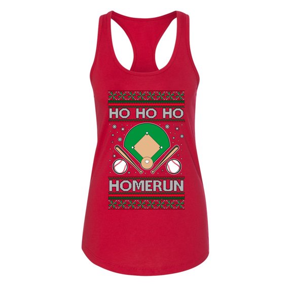 Wild Bobby Ho Ho Ho Homerun, Baseball Fan Christmas Design Sweater | Holiday Women Racerback Tank Top