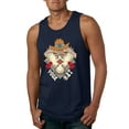 thumbnail image 1 of Wild Bobby Home Is Where You Hang Your Hat Country Eagle Pop Culture Men Tank Top, Navy, Large, 1 of 6