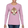 thumbnail image 1 of Wild Bobby Home Is Where You Hang Your Hat Country Eagle Pop Culture Women Graphic Long Sleeve Tee, Light Pink, Small, 1 of 6