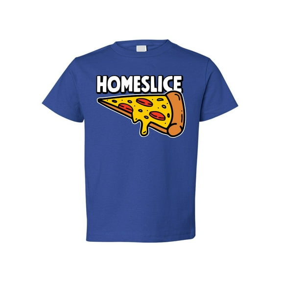 Wild Bobby Homeslice Funny Cute Pepperoni Cheese Pizza Slice Toddler Crew Graphic T-Shirt
