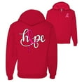 thumbnail image 1 of Wild Bobby, Hope Breast Cancer Ribbon, Breast Cancer Awareness, Front and Back Graphic Zip Up Hoodie Sweatshirt, Red, X-Large, 1 of 4