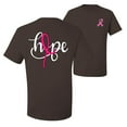thumbnail image 1 of Wild Bobby, Hope Breast Cancer Ribbon, Breast Cancer Awareness, Front and Back Men's Graphic Tees, Brown, Large, 1 of 4